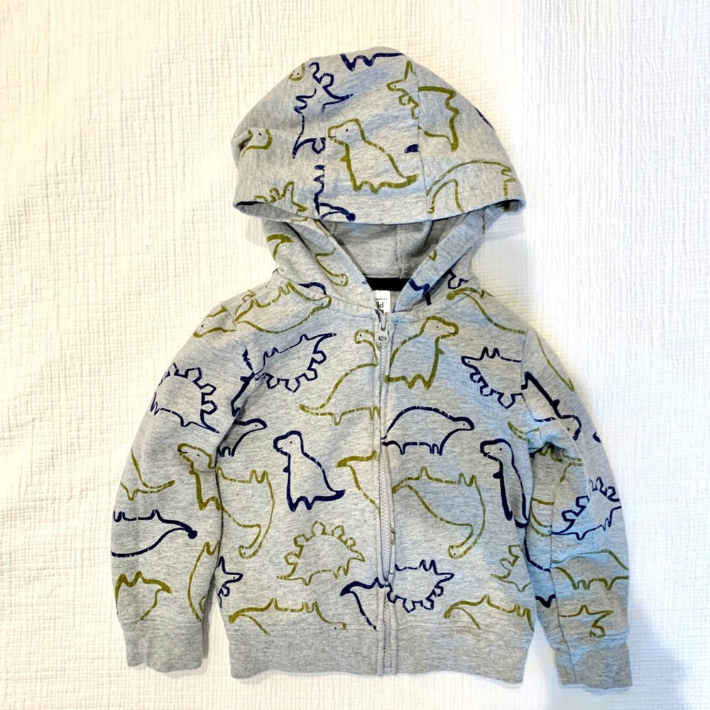 Toddler Hoodie | Boys Grey Dinosaur Hoodie by Carter’s | Size: 24 Months